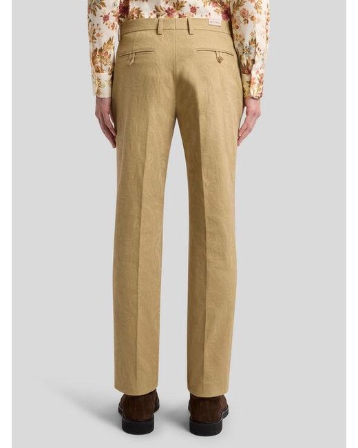 Etro Natural Cotton Jacquard Trousers for men