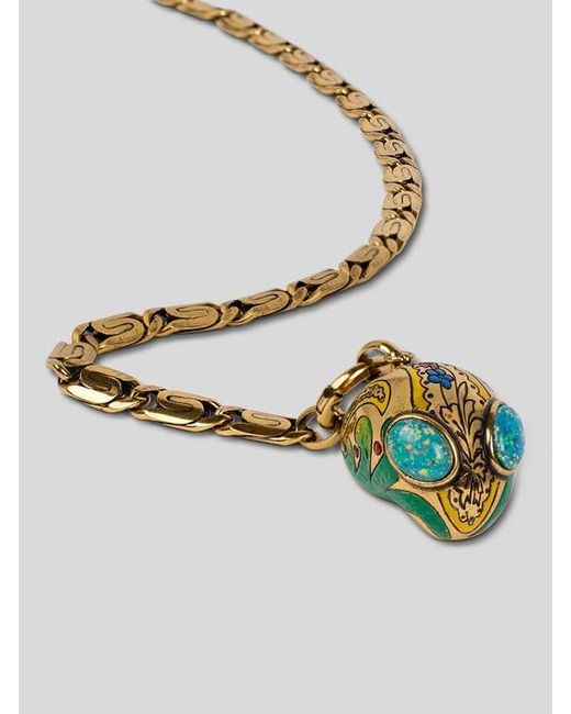 Etro Metallic Necklace With Alien Pendant
