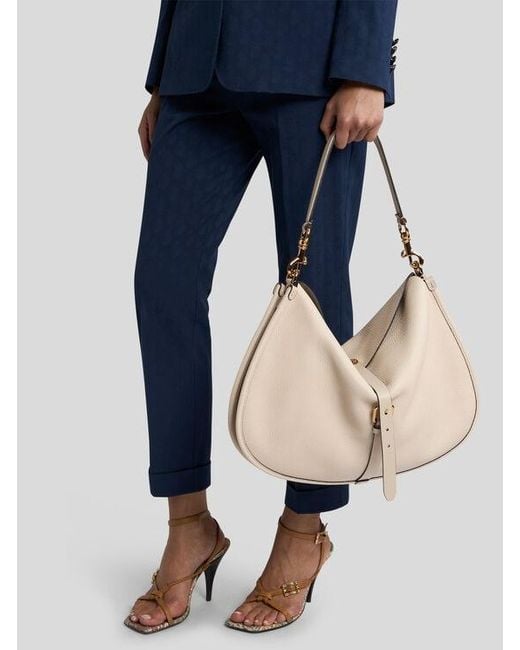 Etro Natural Maxi Leather Pony Bag