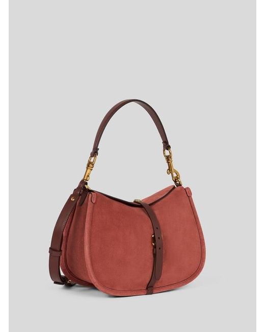 Etro Red Medium Suede Pony Bag