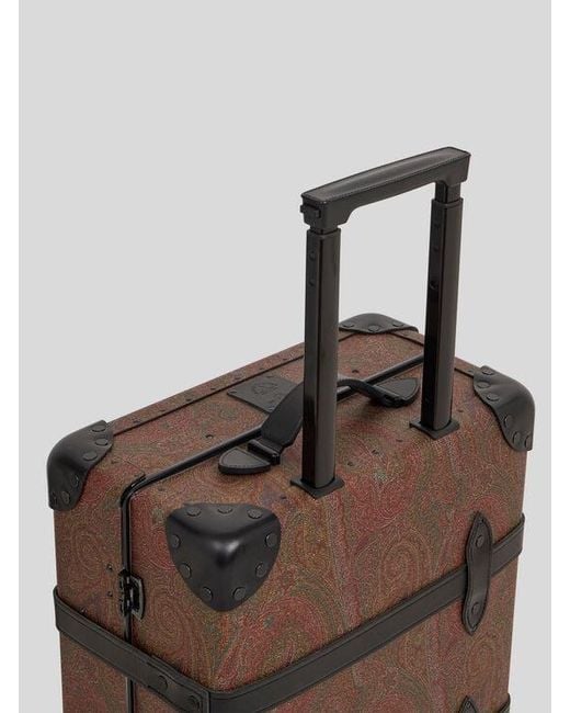 Etro Brown X Globe-Trotter Arnica And Leather Carry-On Case With Buckles for men