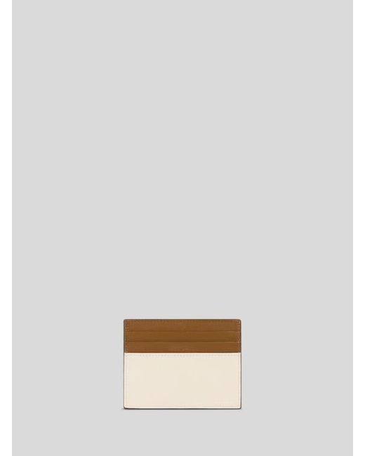 Etro White Two-Tone Leather Card Holder