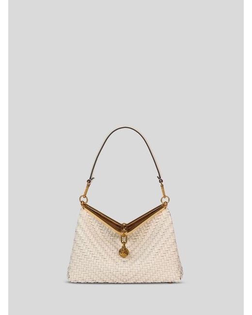 Etro Natural Medium Woven Vela Bag