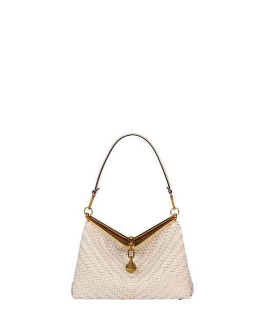 Etro Natural Medium Woven Vela Bag