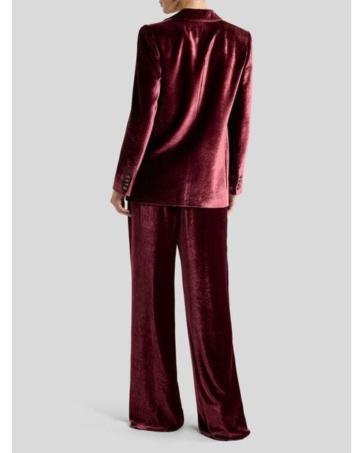 Etro Red Viscose-Silk Chic Outerwear Jacket