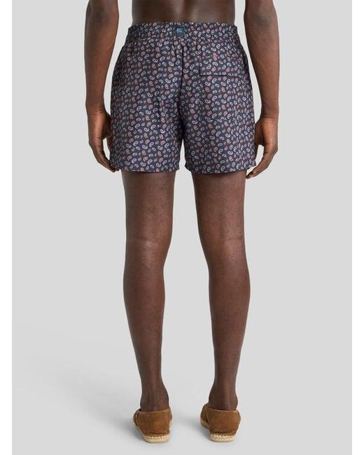 Etro Blue Swim Shorts With Micro Paisley Motif for men