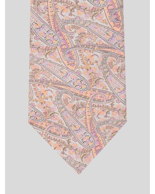 Cravatta Jacquard di Etro in Pink da Uomo