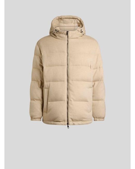 Etro Natural Hooded Cashmere Down Jacket for men