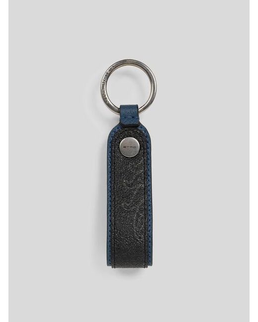Etro White Arnica Key Ring With Pegaso Coin for men