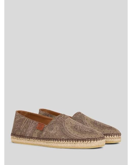 Etro Brown Arnica Jacquard Espadrilles for men