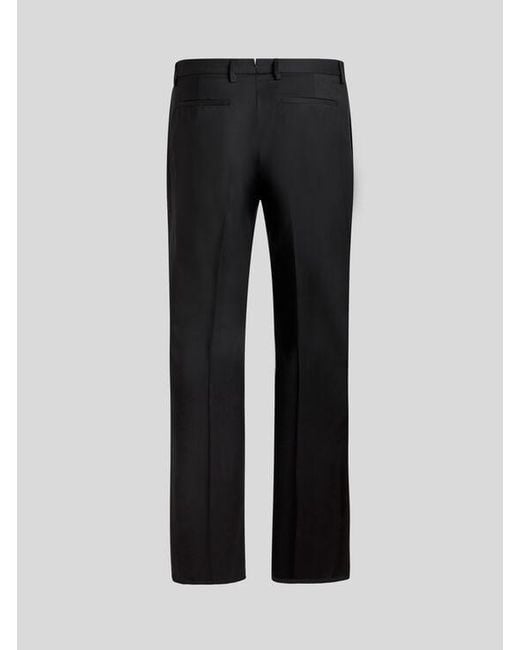 Etro Black Evening Trousers With Side Band Detail for men