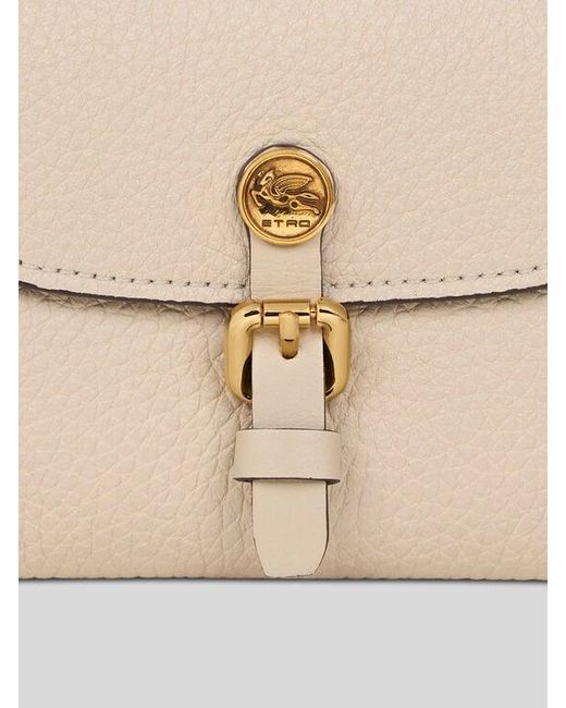 Etro Natural Small Tumbled Leather Pony Wallet