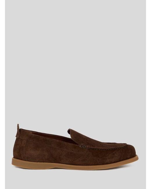 Etro Brown Printed Suede Slip-On Shoes for men