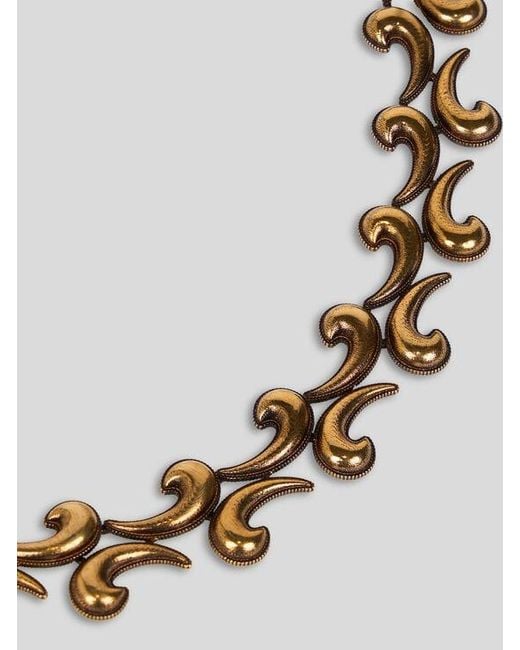 Etro Metallic Micro Paisley Necklace