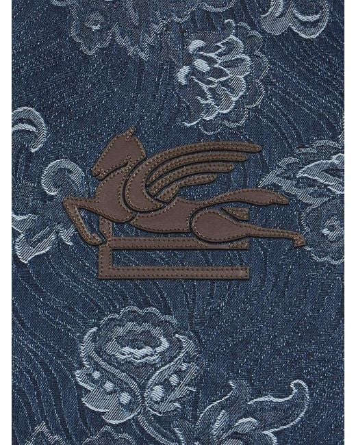 Etro Blue Medium Libra Tote Bag