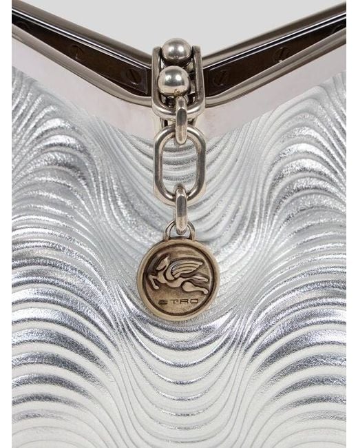 Etro Small Metallic Leather Vela Bag