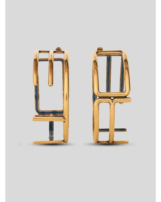 Etro White Hoop Earrings