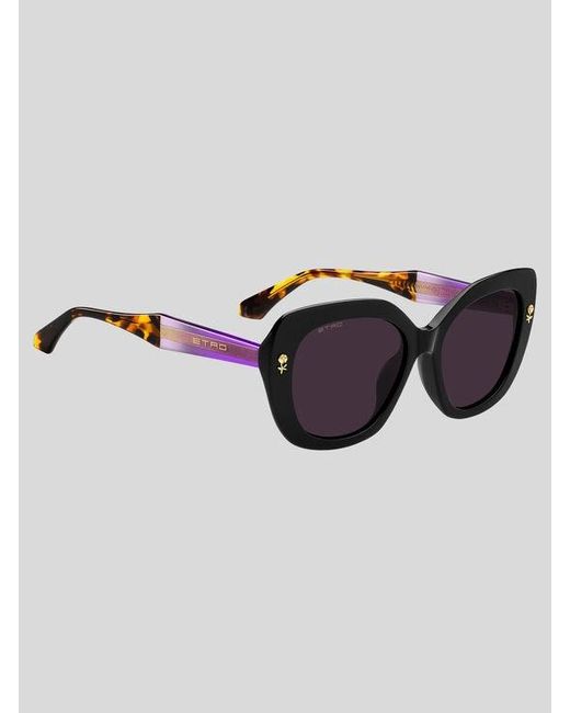 Etro Brown Colour Stripes Sunglasses