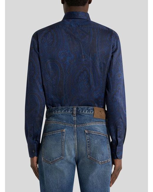 Camicia di Etro in Blue da Uomo