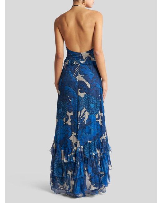 Robe Avec Grand Imprimé Floral Et Cape Amovible, Femme, Taille Etro en coloris Blue