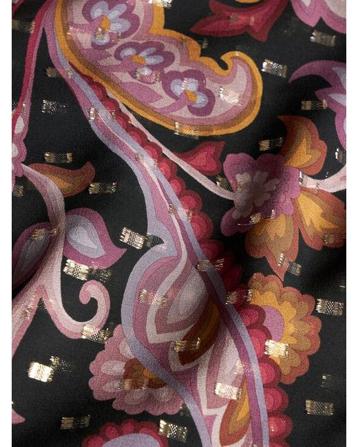 Robe Midi En Soie Fil Coupé, Femme, Taille Etro en coloris Black
