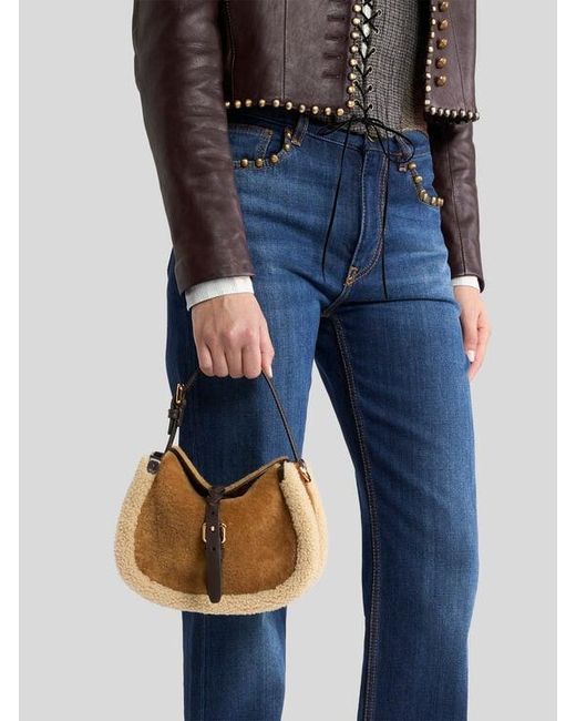 Etro Multicolor Small Shearling Pony Bag