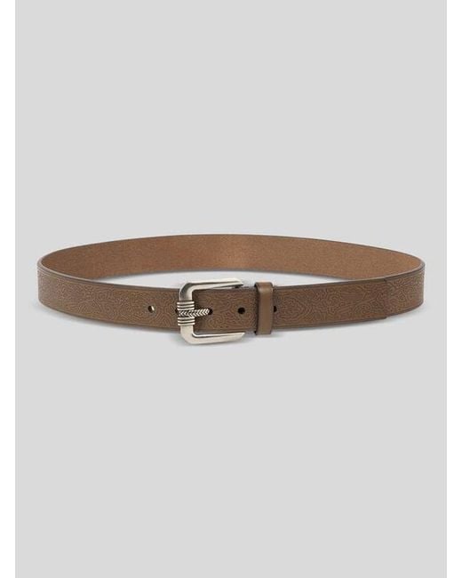 Etro White Leather Belt With Engraved Motif for men