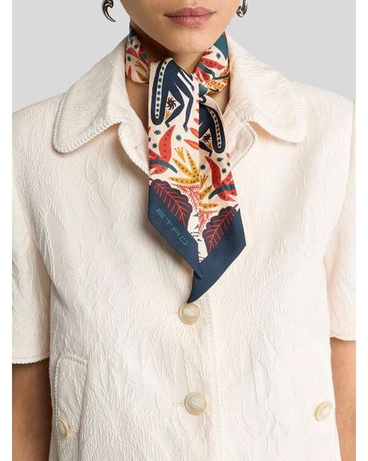 Etro White X Tabby Booth Silk Twill Paisleyina With Placed Print
