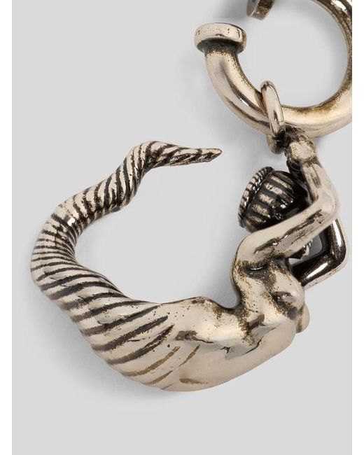 Etro White Drop Earrings With Mermaid