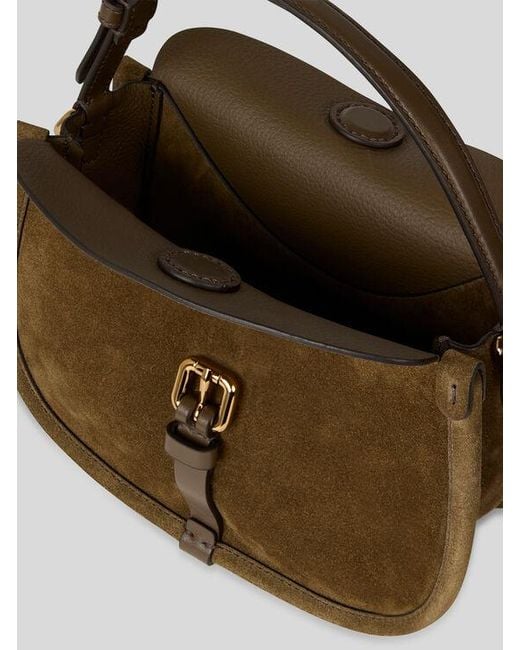 Etro Brown Small Suede Pony Bag