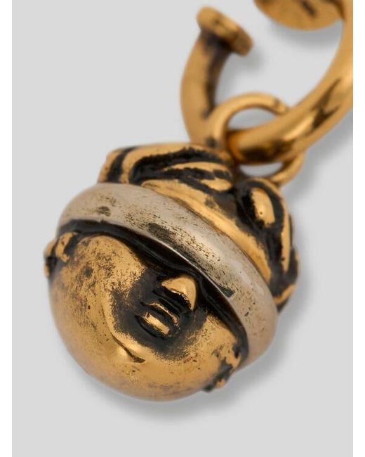Etro Metallic Drop Earrings With Blindfolded Goddess