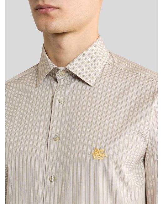 Etro White Striped Cotton Shirt for men