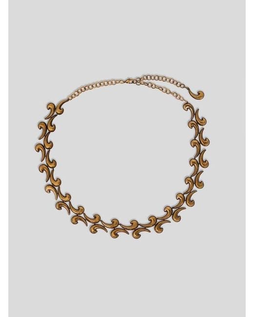 Etro Metallic Micro Paisley Necklace