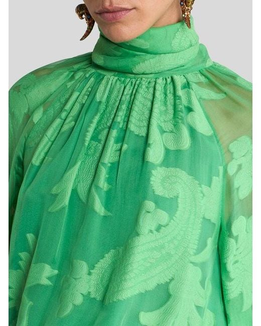 Etro Green Long Dress