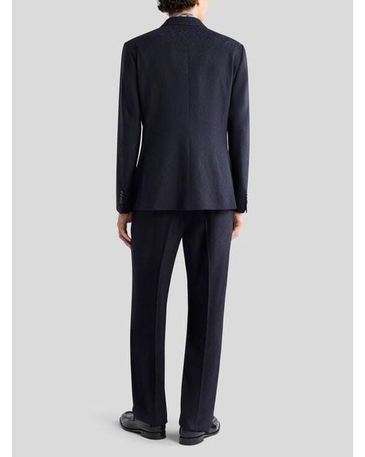 Etro Blue Single-Breasted Jacket for men