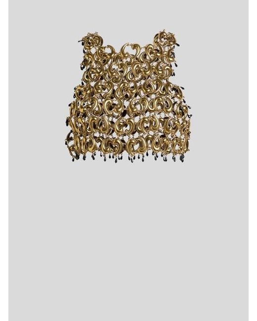 Etro Metallic Crop Top With See-Through Metal Paisley Details