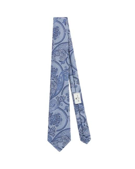 Cravate À Micro-Rayures Et Motif Paisley, Homme Etro pour homme en coloris Blue