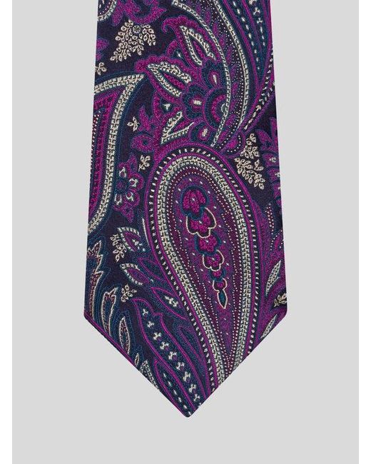 Cravatta di Etro in Purple da Uomo