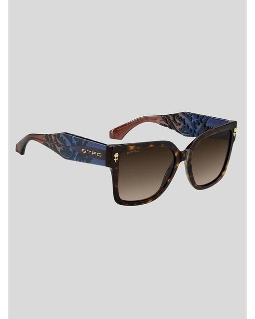 Etro Brown Colour Stripes Sunglasses
