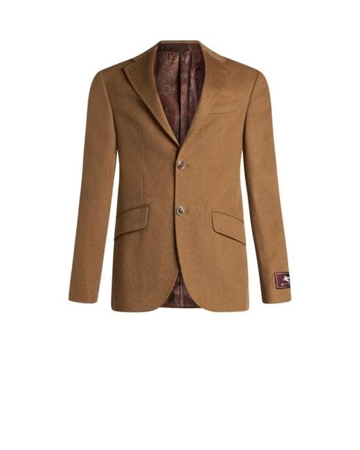 Etro Brown Cashmere Blazer for men