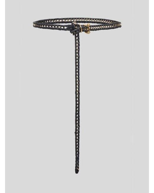 Etro Black Chain And Woven Leather Belt
