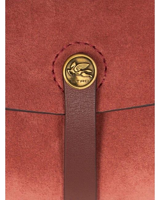 Etro Red Medium Suede Pony Bag