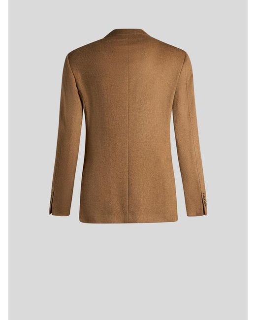 Etro Brown Cashmere Blazer for men