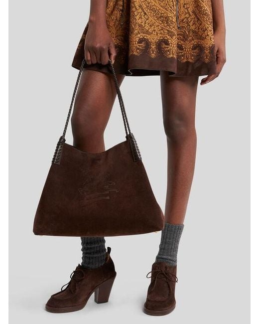 Etro Brown Large Libra Tote Bag