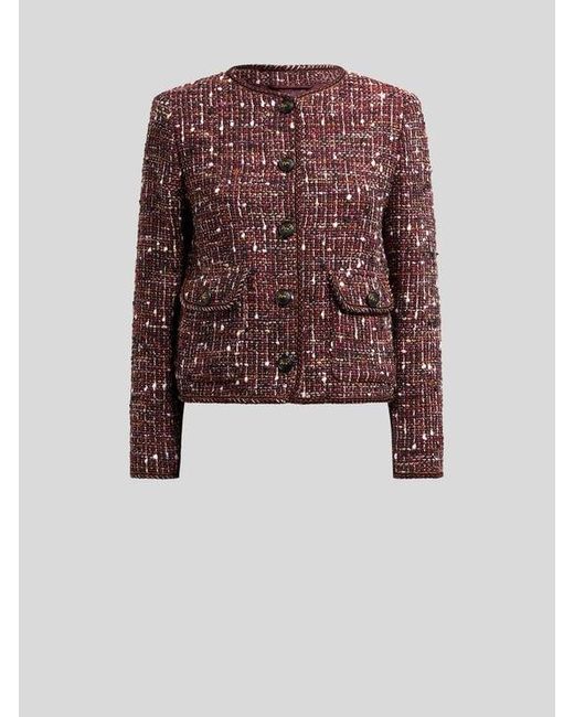 Etro Red Cotton Tweed Jacket