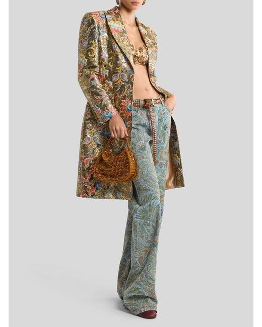 Etro Natural Paisley Jacquard Coat