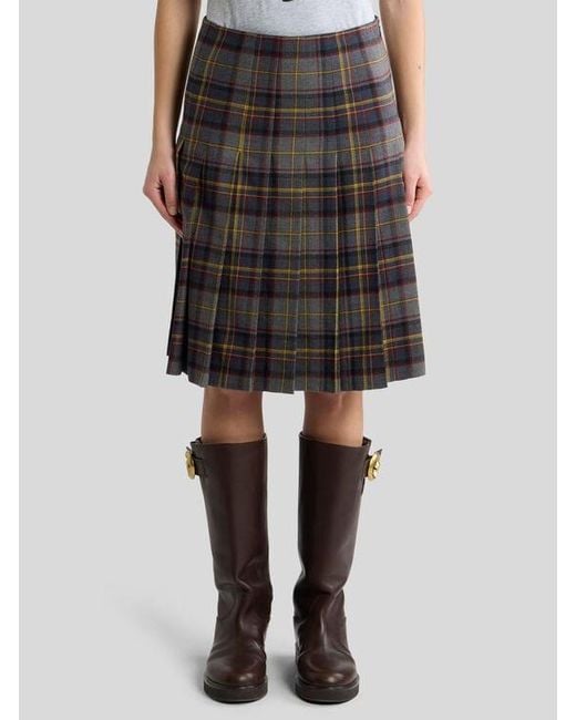 Etro Black Pleated Short Skirt