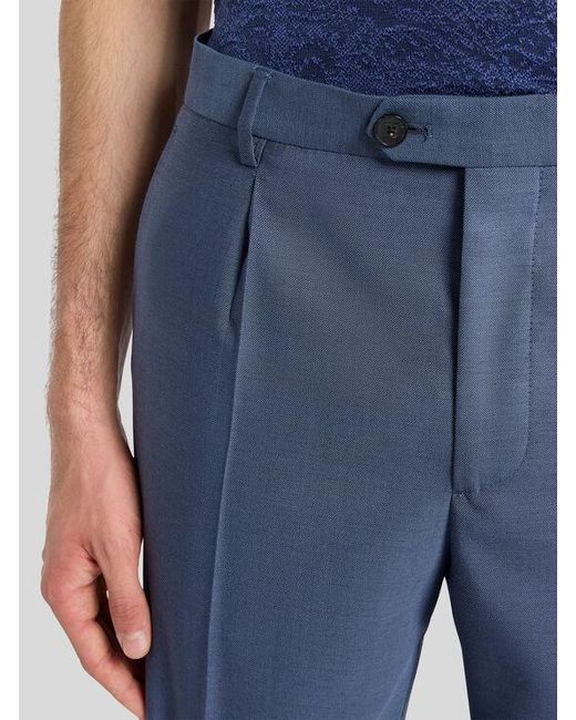Etro Blue Tailored Wool Trousers for men