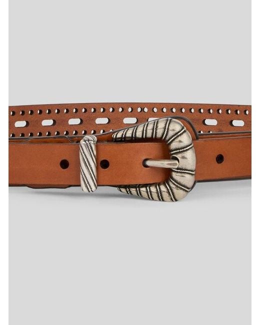 Etro Brown Leather Belt With Openwork