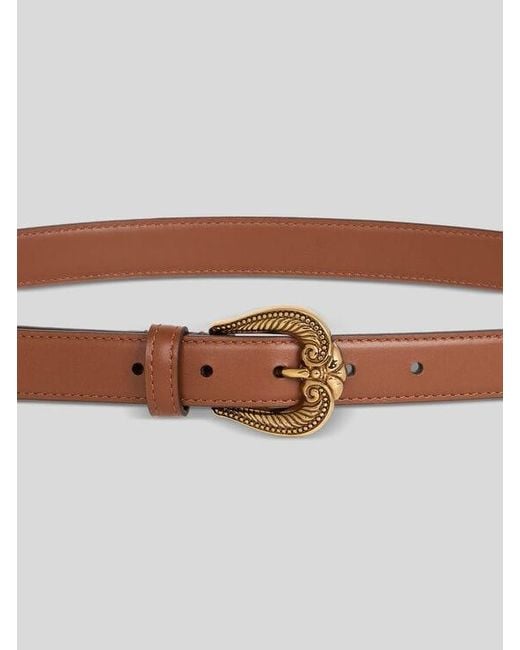 Etro Brown Leather Belt With Paisley Buckle